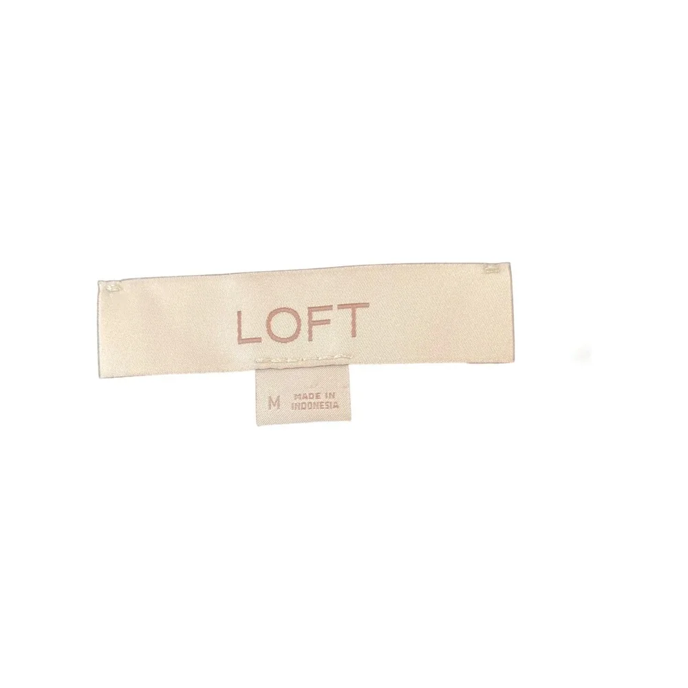 Loft Black Velvet Square Neck Puff Short Sleeve Top Blouse Women's Size M‎